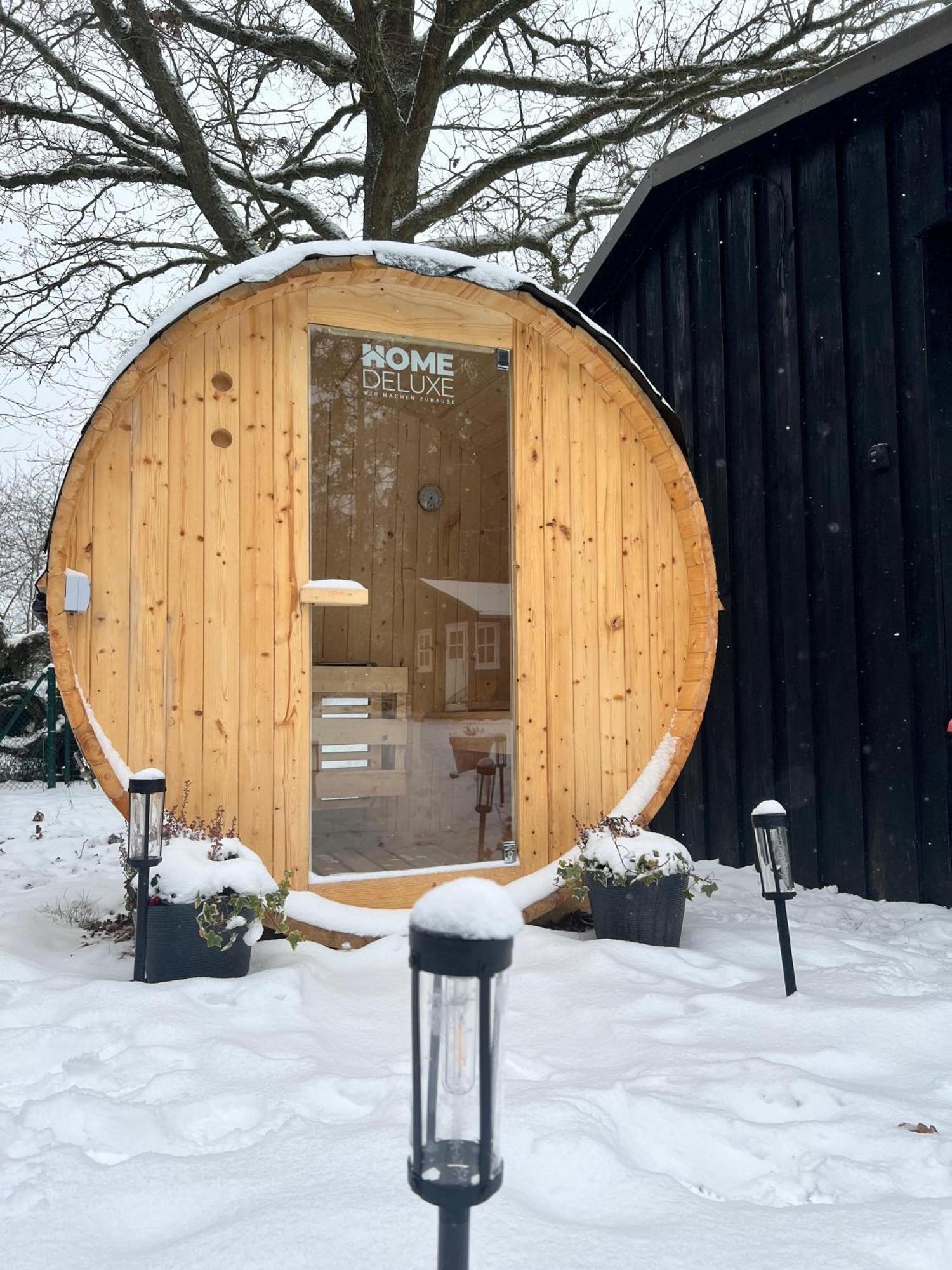 Wunderschoenes Chalet Mit Gaestehaus In Der Natur Mit Fass-Sauna Sangerhausen Exterior foto